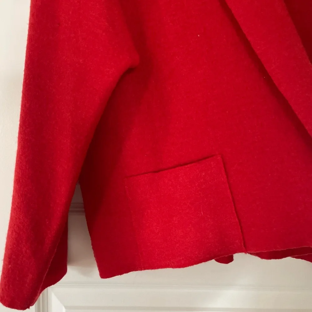 Eileen Fisher Boiled Merino Wool Open Sweater, red,
Medium - Picture 5 of 8